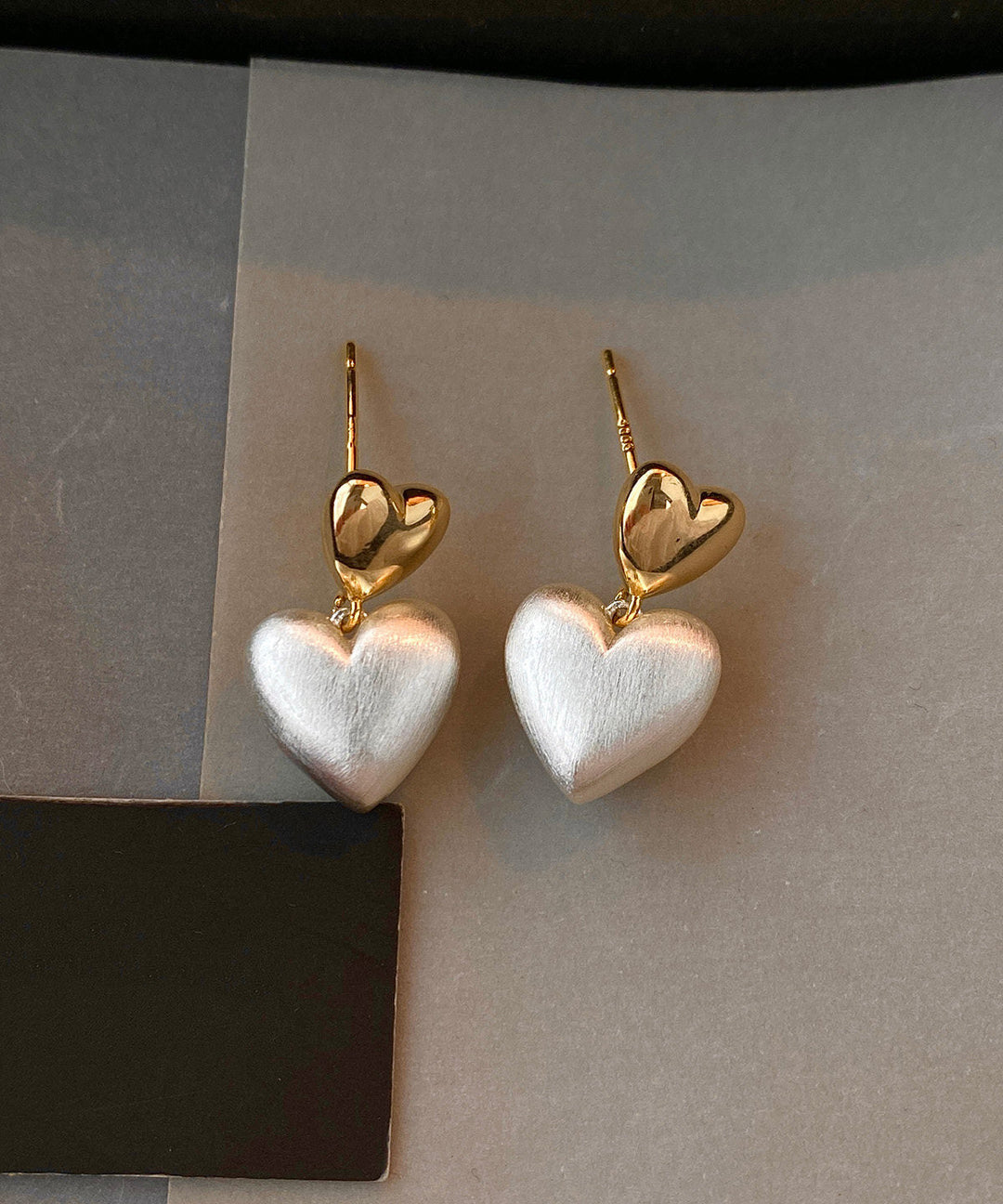 Stylish Metal Frosted Heart-Shaped Stud Earrings