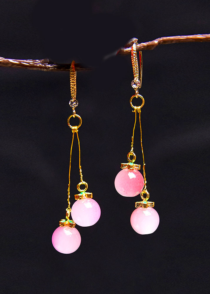 Stylish Pink Gradient Acrylic Drop Earrings - Omychic