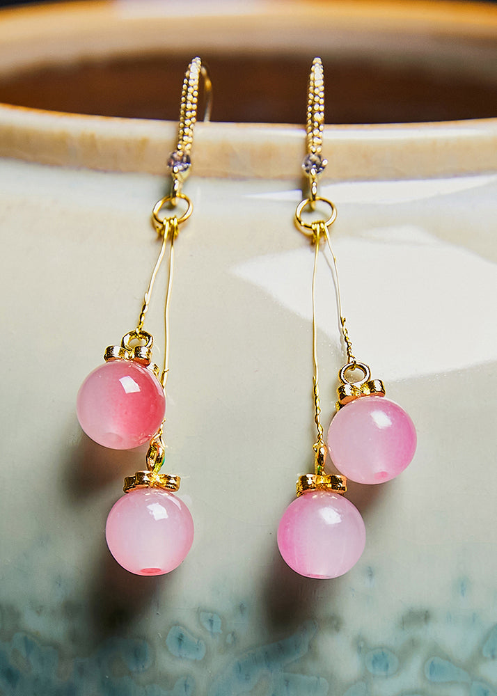 Stylish Pink Gradient Acrylic Drop Earrings - Omychic