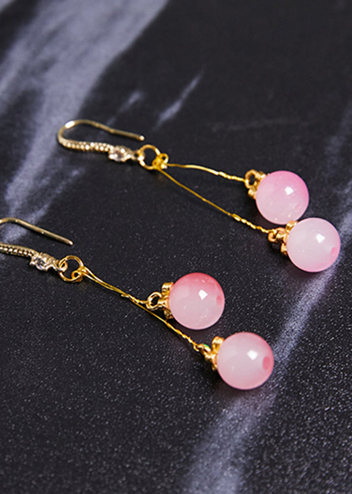 Stylish Pink Gradient Acrylic Drop Earrings - Omychic