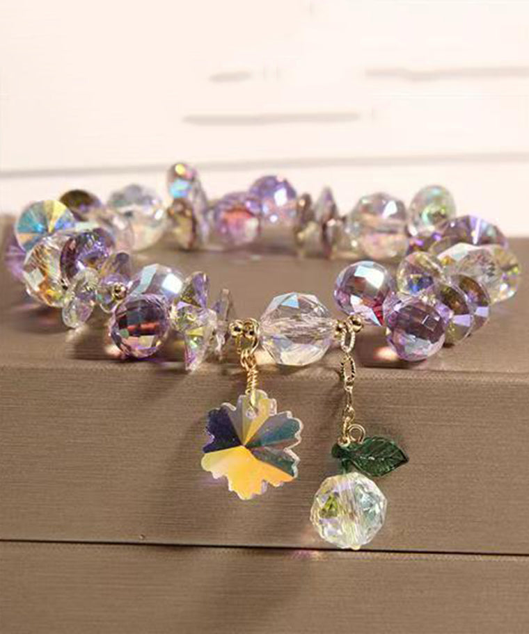 Stylish Purple Alloy Crystal Bracelet Charm Bracelet