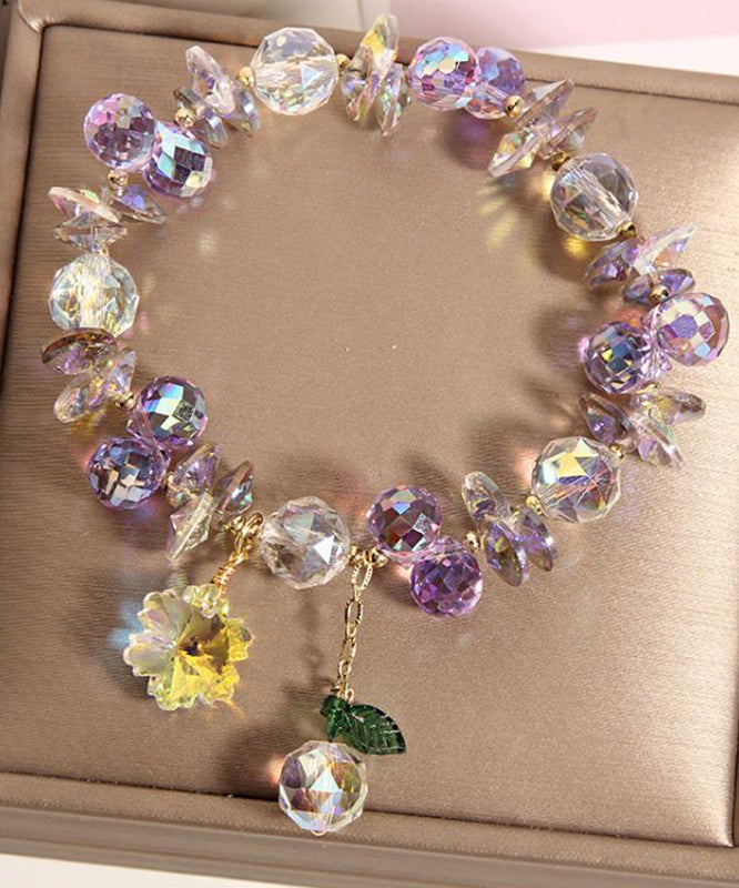 Stylish Purple Alloy Crystal Bracelet Charm Bracelet