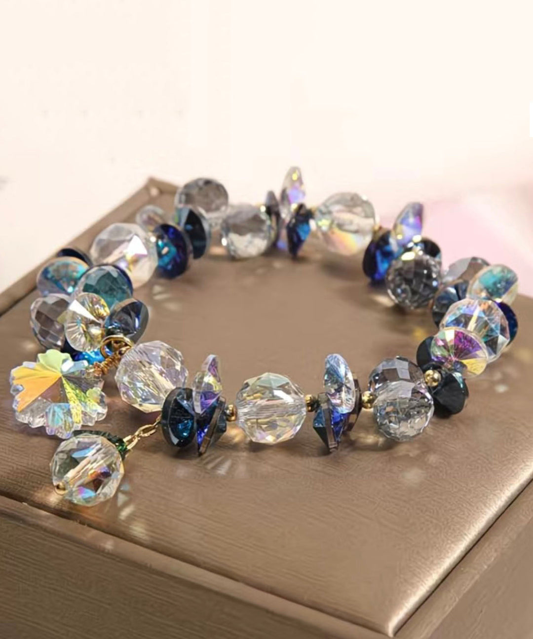 Stylish Purple Alloy Crystal Bracelet Charm Bracelet