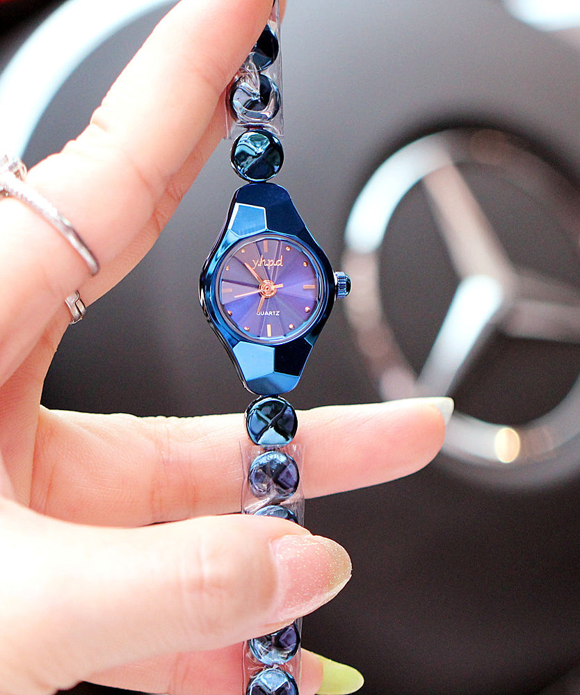 Stylish Purple Alloy Crystal Quartz Movement Watches