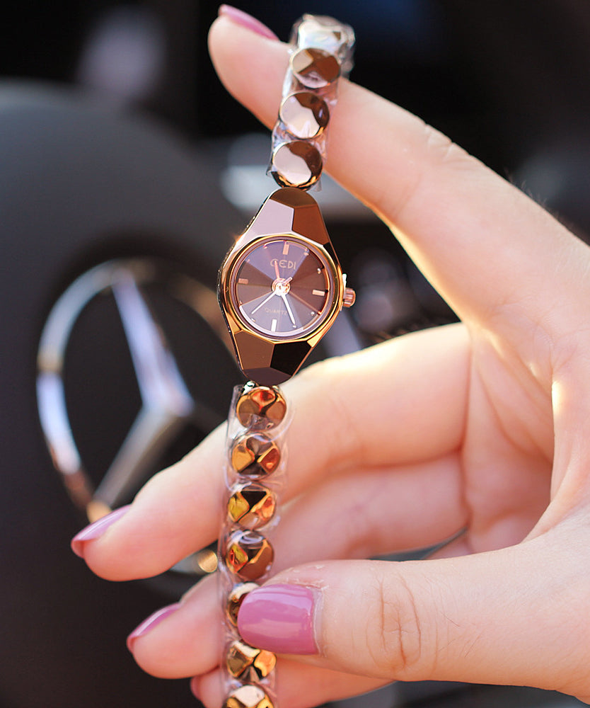 Stylish Purple Alloy Crystal Quartz Movement Watches