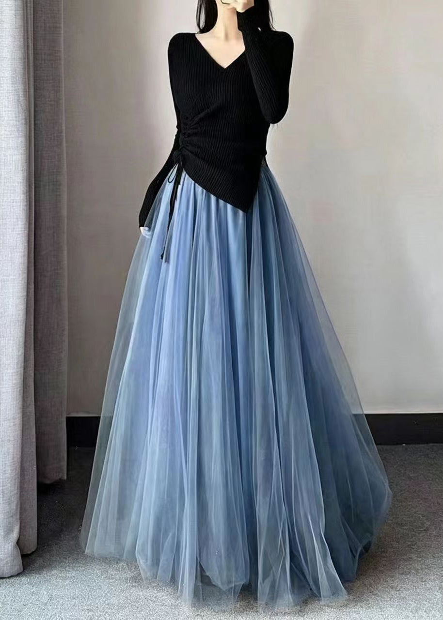 Stylish Purple High Waist Exra Large Hem Tulle Skirt Fall