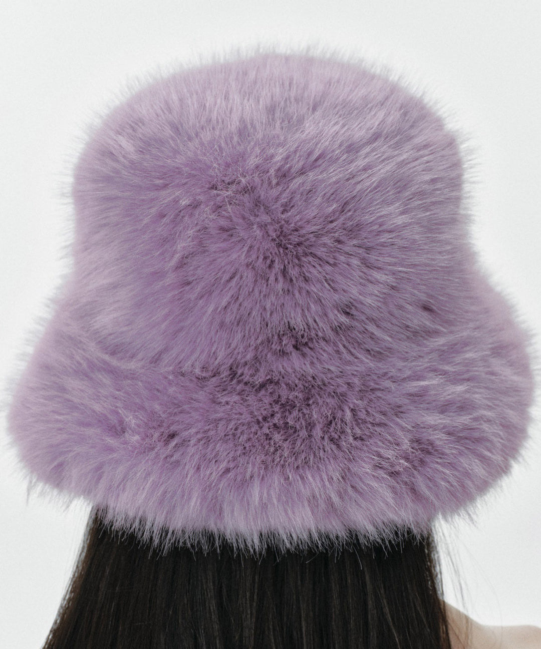 Stylish Purple Thick Warm Faux Fur Bucket Hat