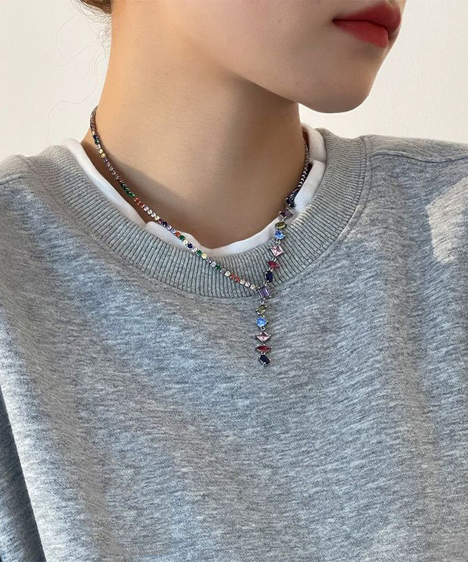 Stylish Rainbow Copper Alloy Zircon Pendant Necklace