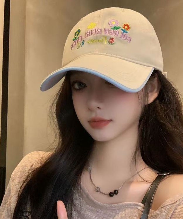 Stylish Red Embroidered Versatile Baseball Cap Hat
