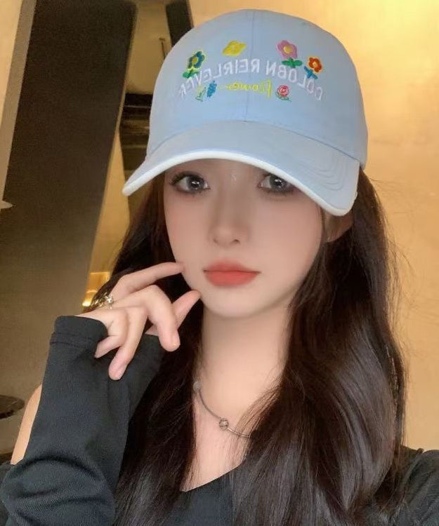 Stylish Red Embroidered Versatile Baseball Cap Hat