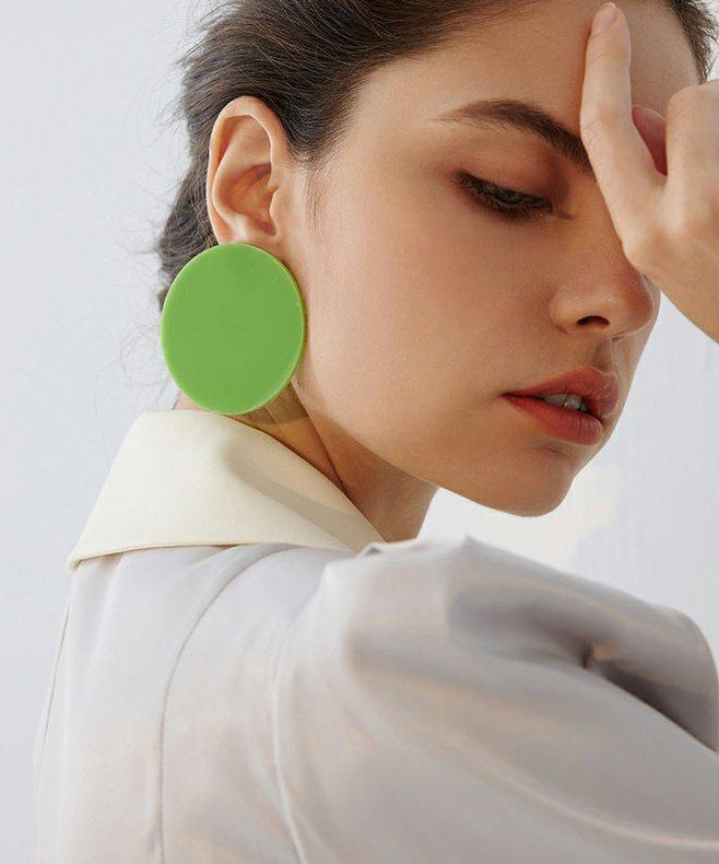 Stylish Red Rotundity Acrylic Stud Earrings