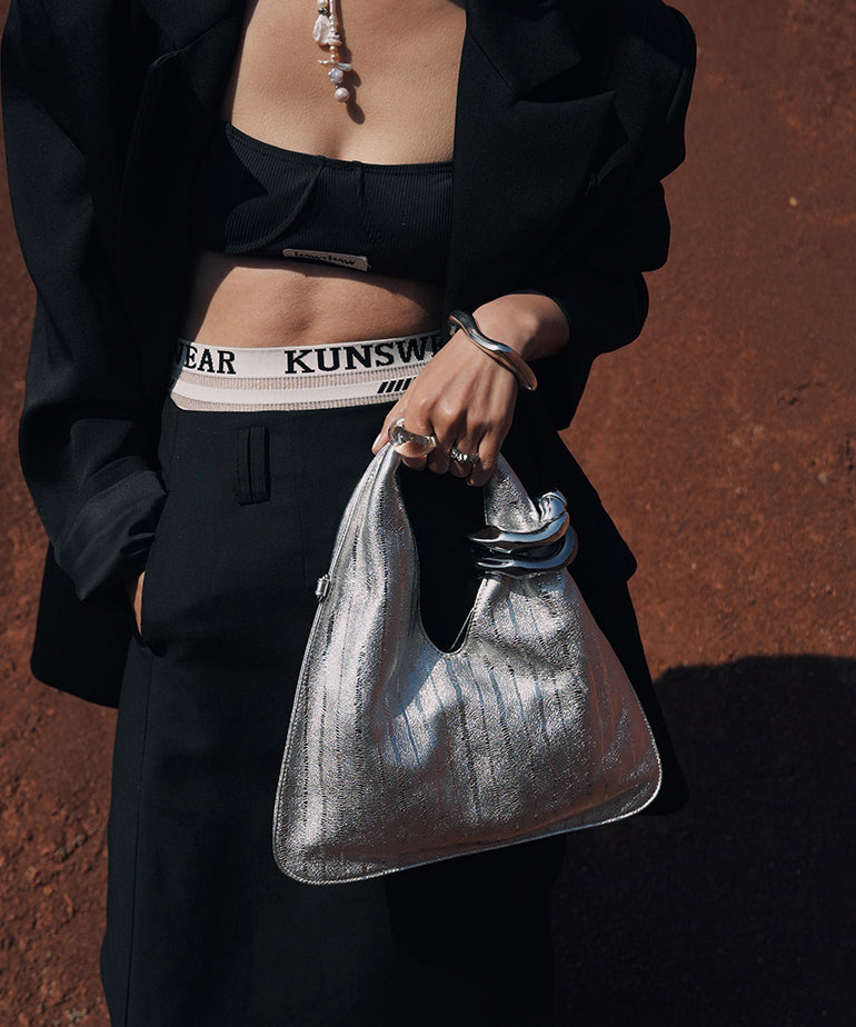 Stylish Red Solid Durable Calf Leather Tote Handbag