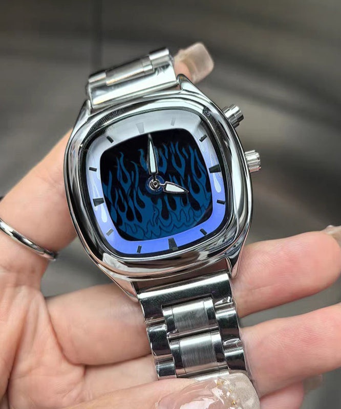 Stylish Red Stainless Steel Dynamic Flame Men Watches - Omychic