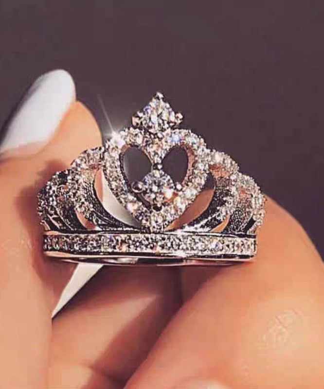 Stylish Silk Alloy Hollow Out Zircon Rings - Omychic