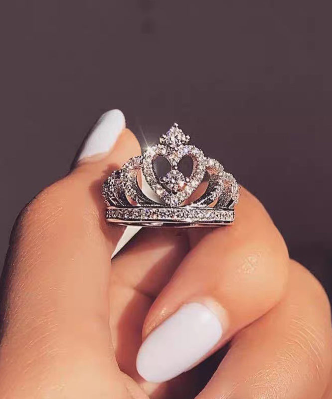 Stylish Silk Alloy Hollow Out Zircon Rings - Omychic