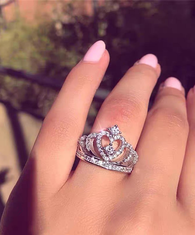 Stylish Silk Alloy Hollow Out Zircon Rings - Omychic