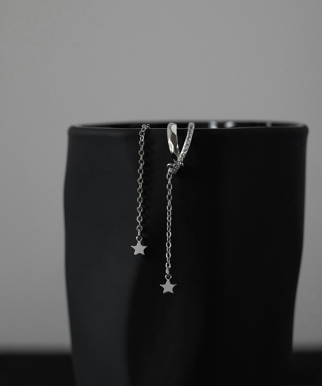 Stylish Silk Copper Zircon Star Tassel Drop Earrings
