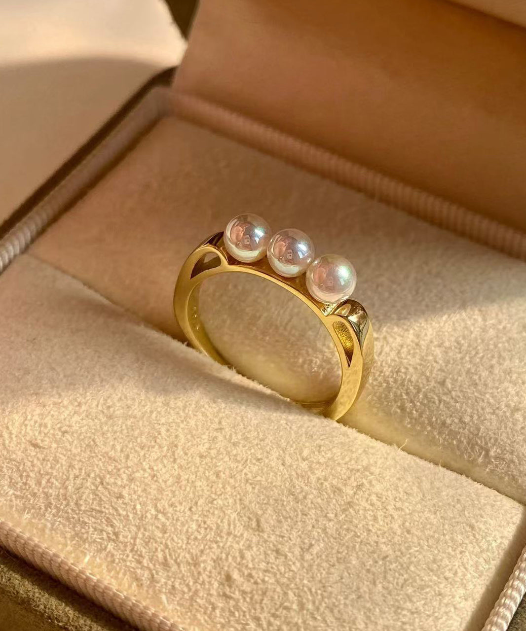 Stylish Silver Nail Pearl Gilding Rings