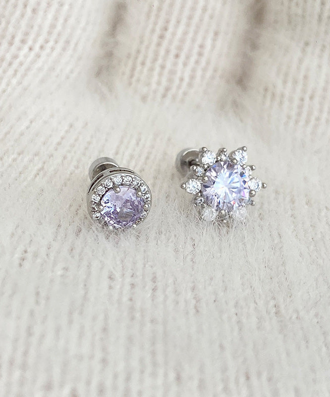 Stylish Titanium Steel Zircon Earrings