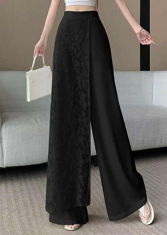 Stylish White Asymmetrical Lace Patchwork Pants Skirt Summer