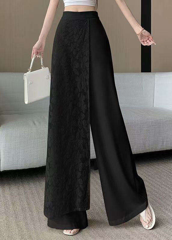 Stylish White Asymmetrical Lace Patchwork Pants Skirt Summer