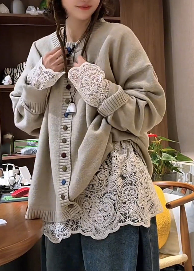 Stylish White O-Neck Hollow Out Lace T Shirt Spring