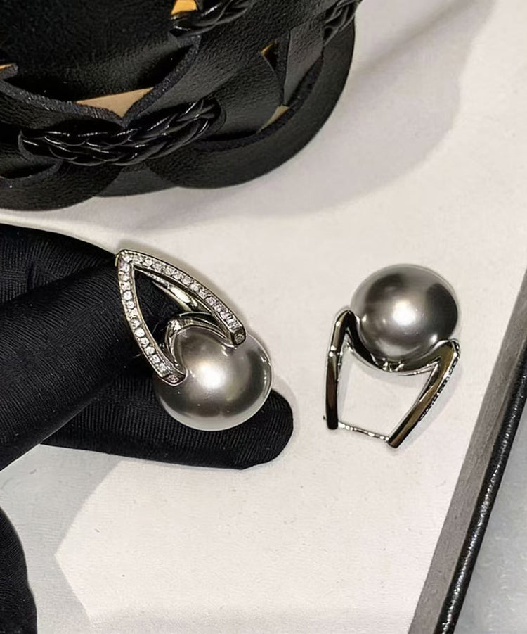 Stylish White Pearl High Quality Zircon Drop Earrings - Omychic