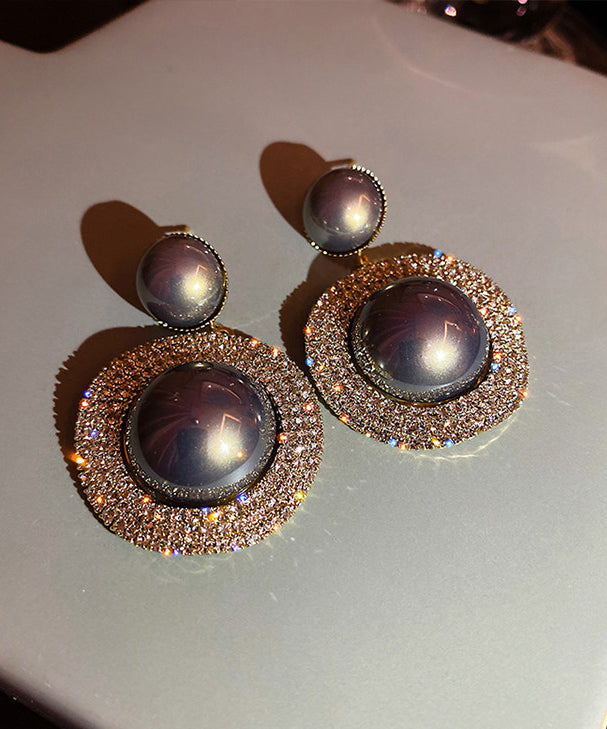 Stylish White Pearl Zircon Exaggeration Alloy Drop Earrings