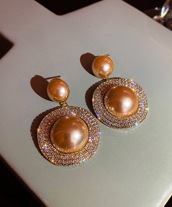 Stylish White Pearl Zircon Exaggeration Alloy Drop Earrings