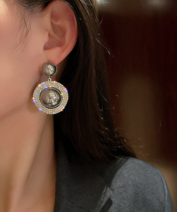 Stylish White Pearl Zircon Exaggeration Alloy Drop Earrings