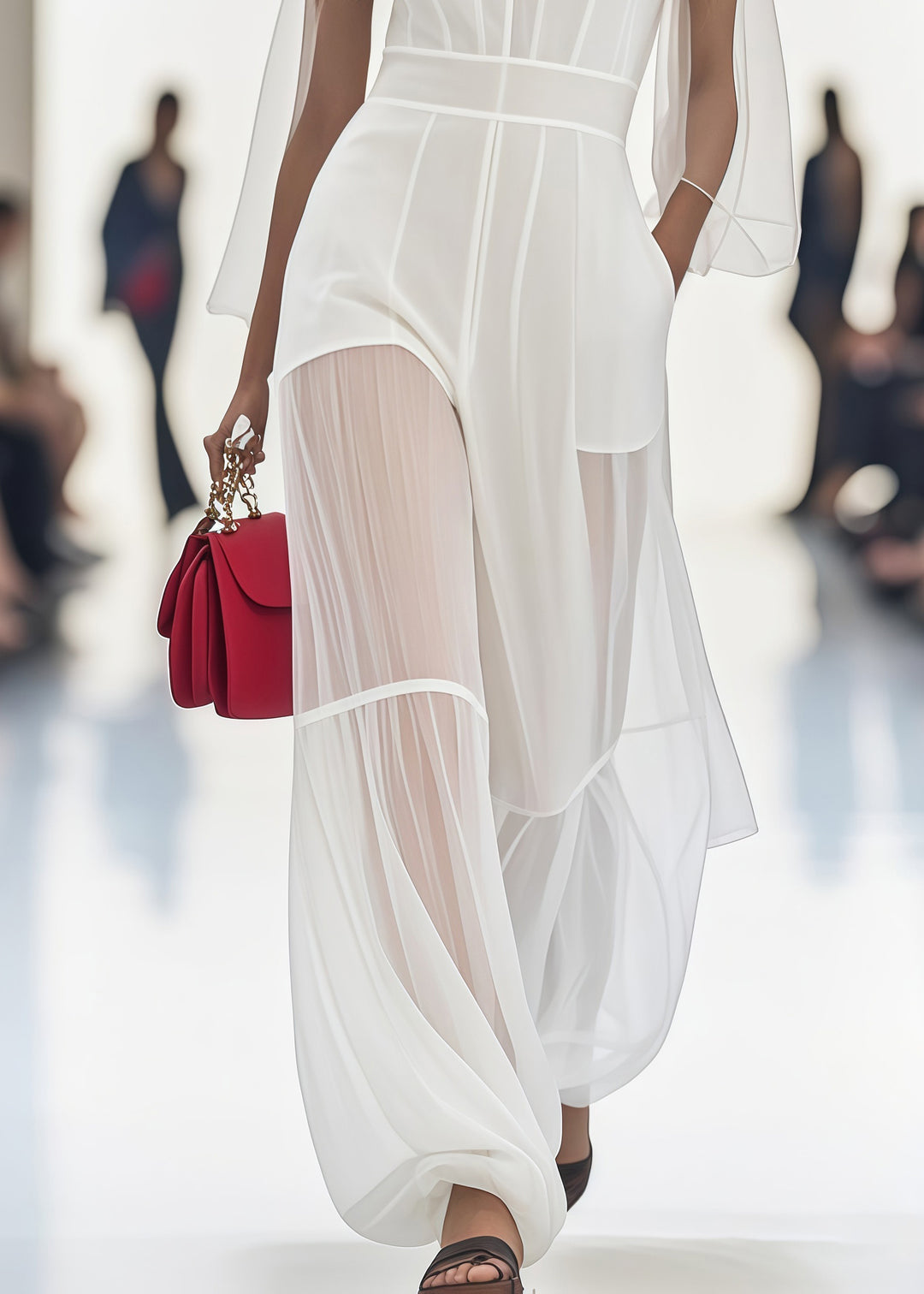 Stylish White V Neck Patchwork Tulle Silm Fit Jumpsuits Summer