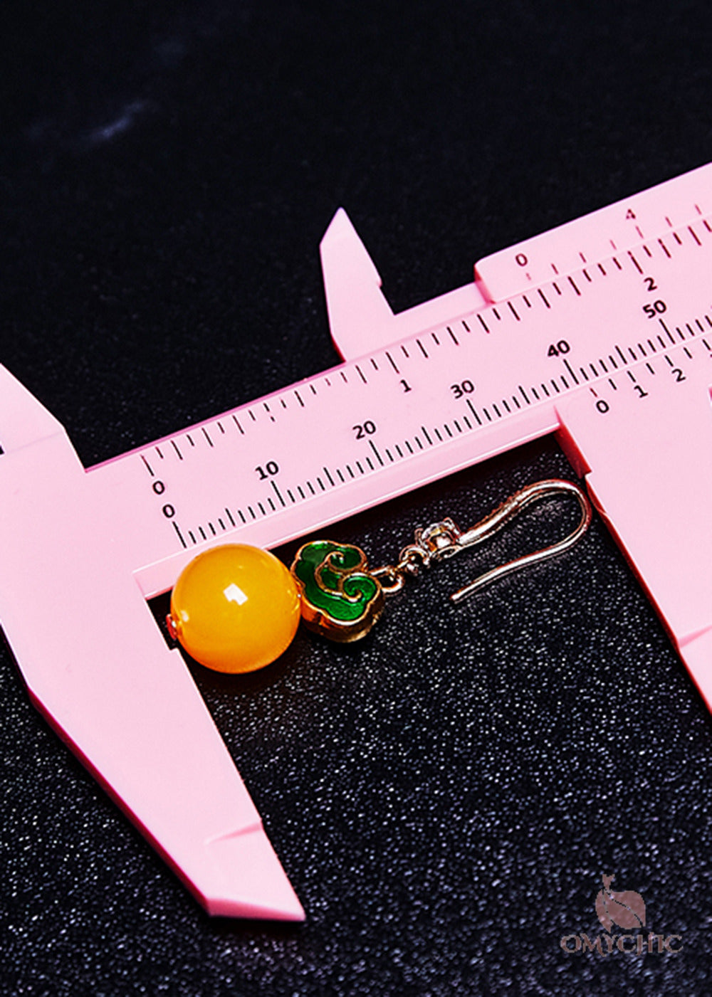 Stylish Yellow Beeswax 925 Silver Drop Earring