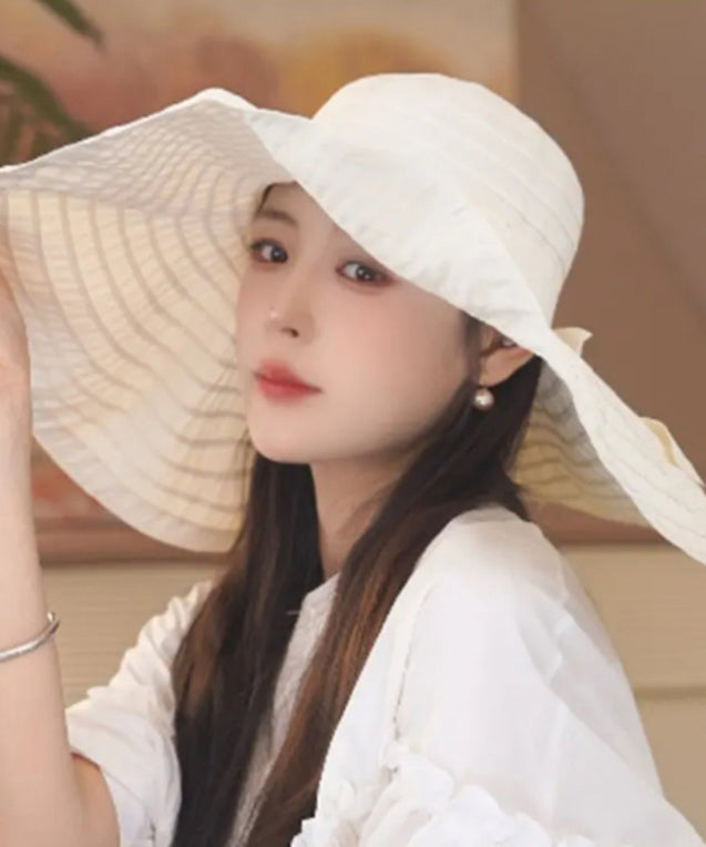 Summer Beige Large Brim Breathable Sun Hat