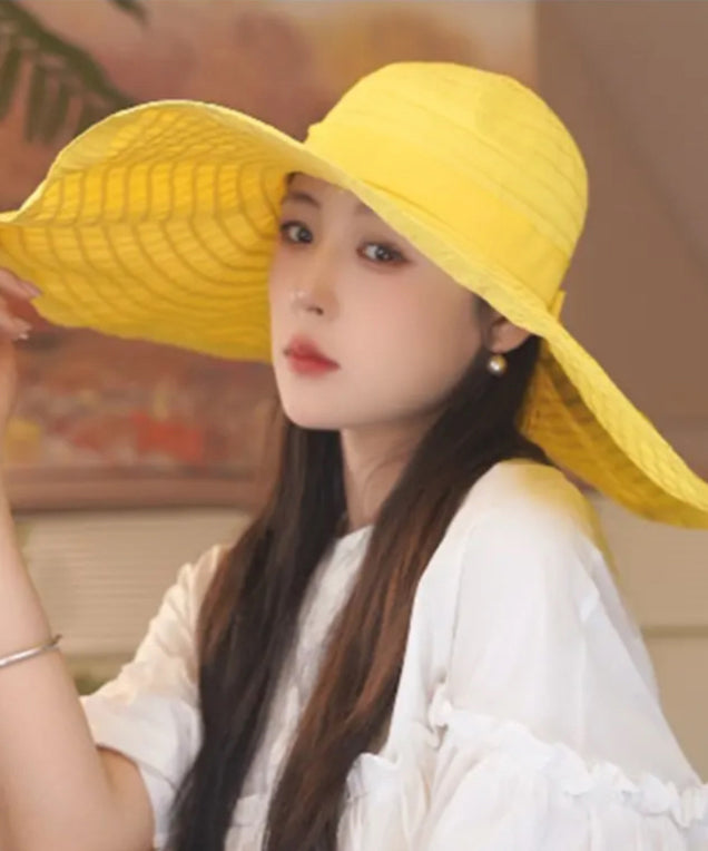 Summer Beige Large Brim Breathable Sun Hat