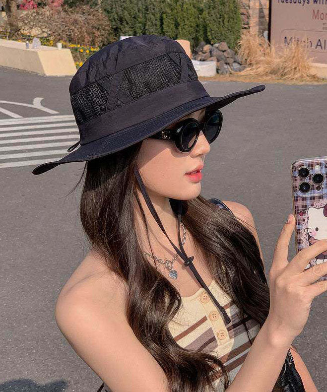 Summer Black Big Brimmed Outdoor Bucket Hat