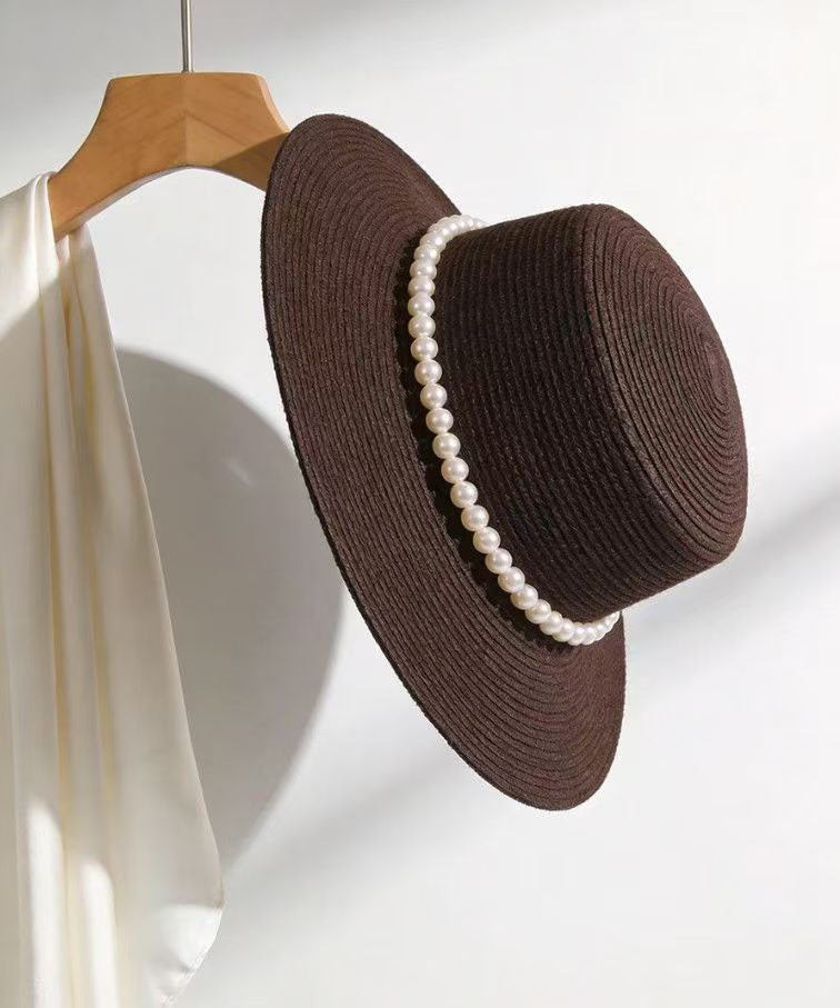 Summer Elegant Black Pearl Holiday Cloche Hat
