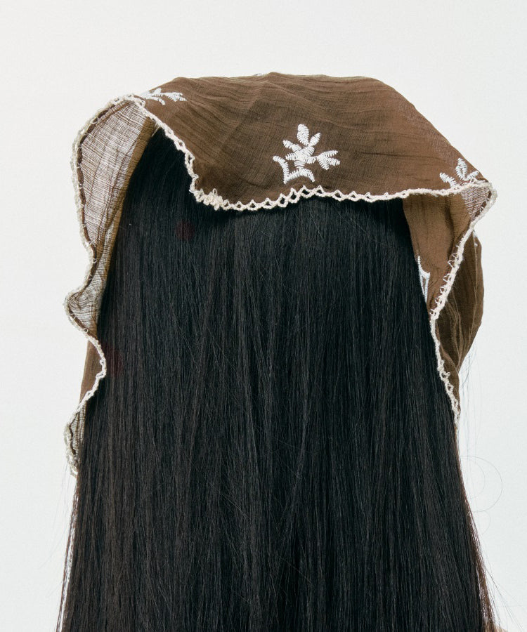 Summer Japanese Style Embroidered Thin Breathable Triangular Scarf