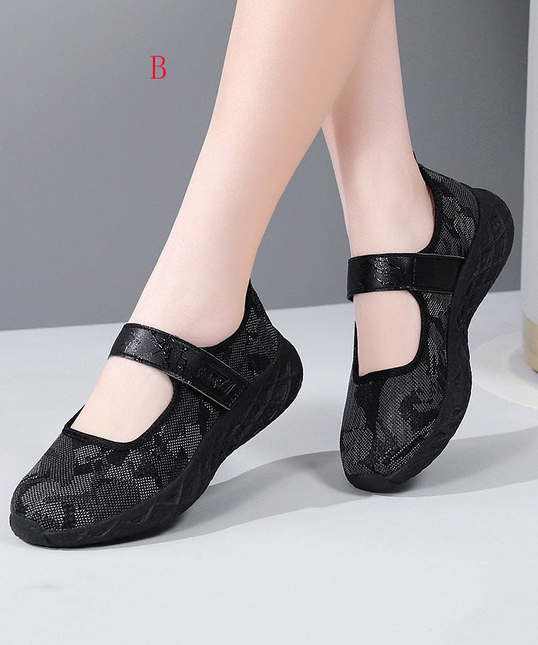 Summer Leisure Breathable Mesh Flats Shoes Buckle Strap
