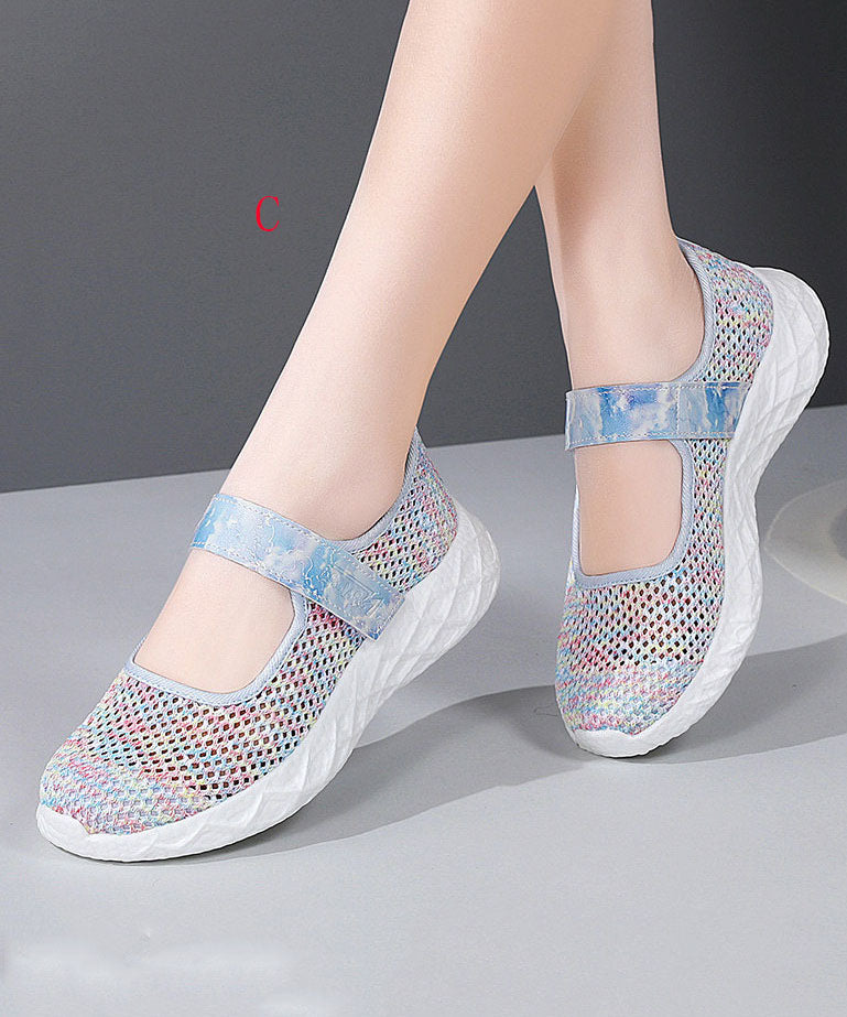 Summer Leisure Breathable Mesh Flats Shoes Buckle Strap