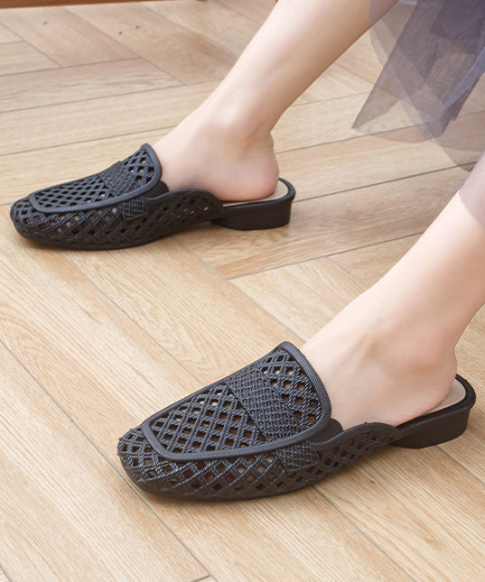 Summer New Apricot Hollow Out Breathable Soft Slide Sandals