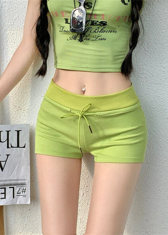 Summer White Sexy Low Rise Thin Workout Gym Shorts