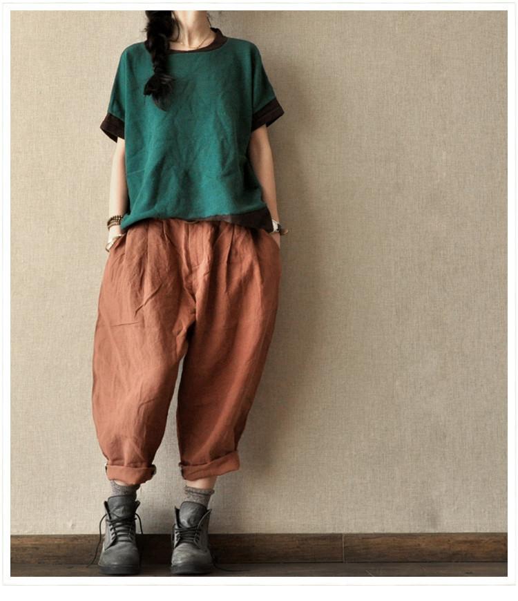 Turnip Pants Causal Linen Long Pants