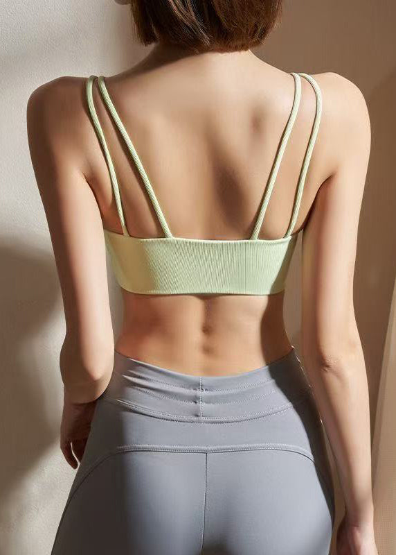 Trendy Green Side Open Crop Top Workout