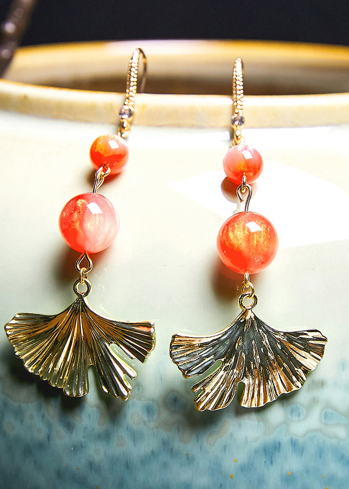 Unique 14K Gold Fan-shaped Drop Earrings 2025 new style - Omychic