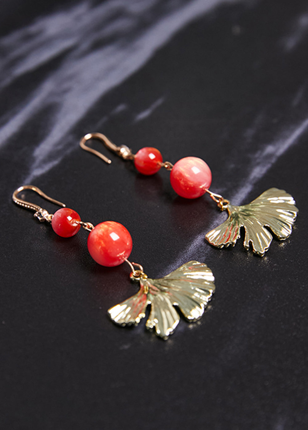 Unique 14K Gold Fan-shaped Drop Earrings 2025 new style - Omychic