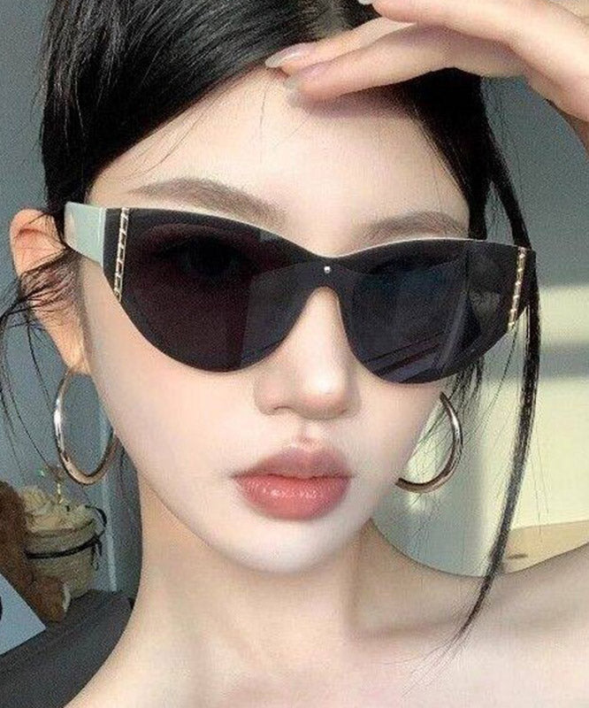 Unique Beige Resin UV Protection Cat Eye Sunglasses
