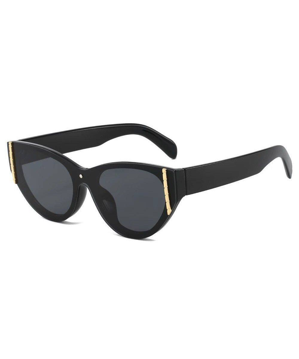 Unique Beige Resin UV Protection Cat Eye Sunglasses