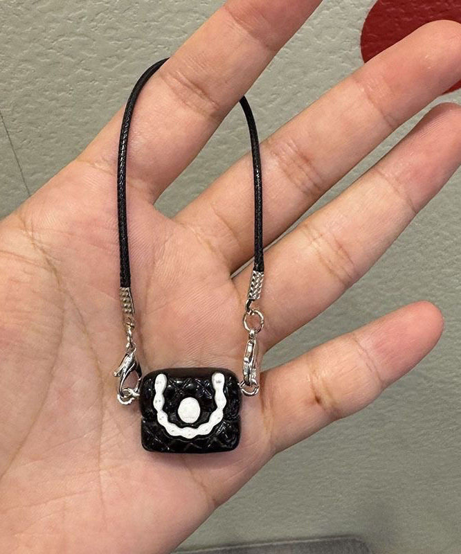 Unique Black Alloy Bag Camera Keychains Three-Piece Set