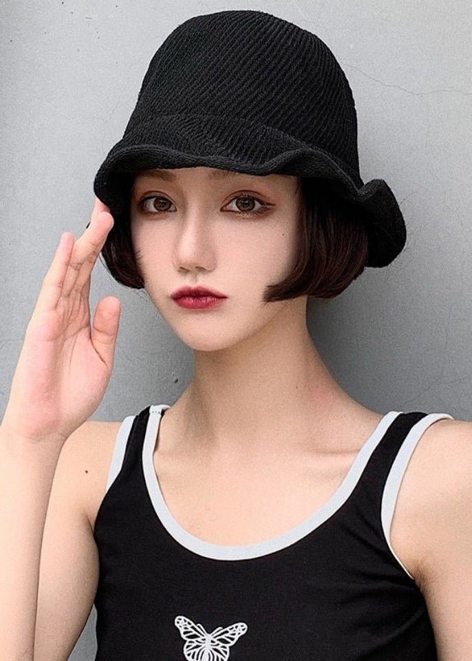 Unique Black Cozy Cloche Hat Summer