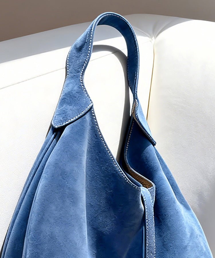 Unique Blue Large Capacity Suede Shoulder Bag